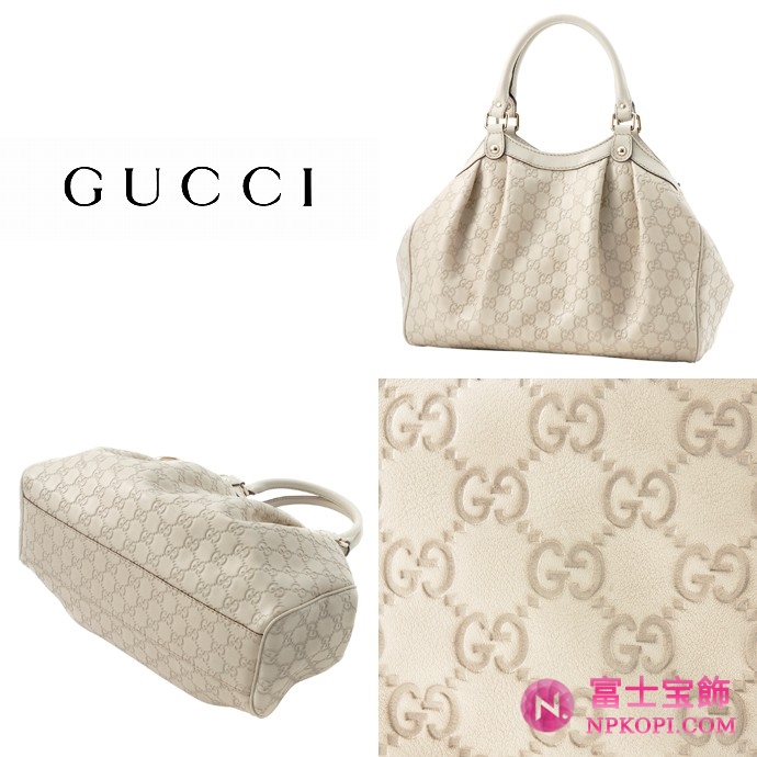 GUCCI/グッチ 2012年春夏SUKEYグッチシマGG柄Gチャーム付きミディアムプリーツバッグ 211944 AA61G 9022 